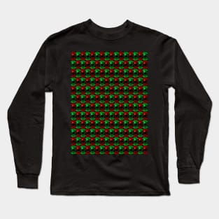 Red-Green Solar Eclipse Pattern Long Sleeve T-Shirt